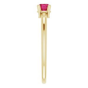14K Yellow 3 mm Natural Ruby Ring - BN & CO JEWELRY
