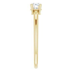 14K Yellow 4 mm Natural White Sapphire Ring - BN & CO JEWELRY