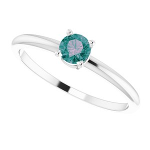 Sterling Silver 4 mm Lab-Grown Alexandrite Ring - BN & CO JEWELRY