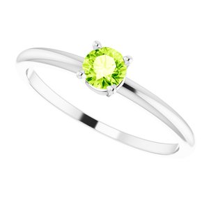 Sterling Silver 4 mm Natural Peridot Ring - BN & CO JEWELRY