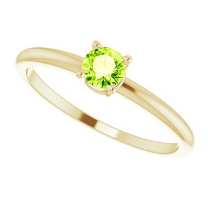 14K Yellow 4 mm Natural Peridot Ring - BN & CO JEWELRY
