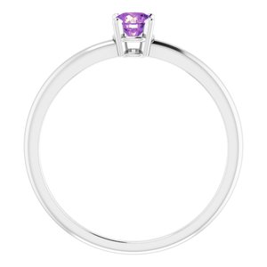 14K White 4 mm Natural Amethyst Ring - BN & CO JEWELRY