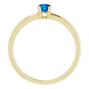 14K Yellow 4 mm Natural Blue Sapphire Ring - BN & CO JEWELRY