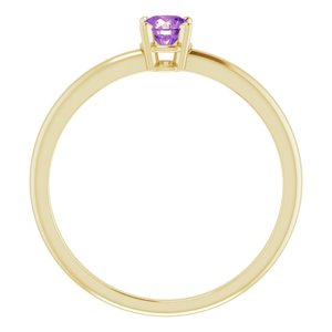14K Yellow 4 mm Natural Amethyst Ring - BN & CO JEWELRY