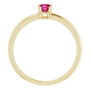 14K Yellow 4 mm Lab-Grown Ruby Ring - BN & CO JEWELRY