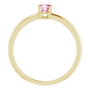14K Yellow 4 mm Natural Pink Tourmaline Ring - BN & CO JEWELRY