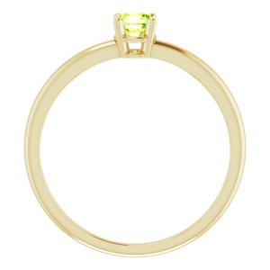 14K Yellow 4 mm Natural Peridot Ring - BN & CO JEWELRY