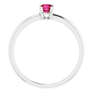 Sterling Silver 4 mm Natural Ruby Ring - BN & CO JEWELRY