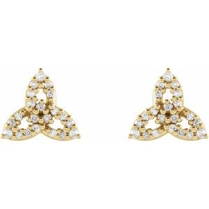 14K Yellow 1/10 CTW Natural Diamond Celtic-Inspired Trinity Earrings - BN & CO JEWELRY