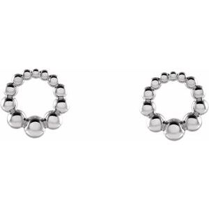 Sterling Silver Graduated Beaded Circle Earrings - BN & CO JEWELRY