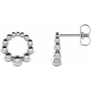 Sterling Silver Graduated Beaded Circle Earrings - BN & CO JEWELRY