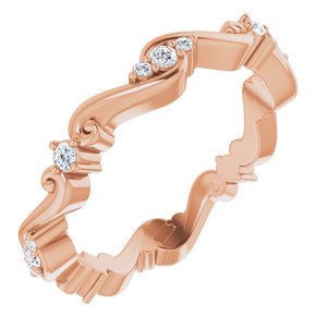 14K Rose 1/6 CTW Natural Diamond Eternity Band Size 6.5 - BN & CO JEWELRY