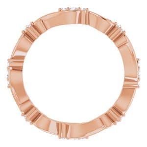 14K Rose 1/6 CTW Natural Diamond Eternity Band Size 6.5 - BN & CO JEWELRY