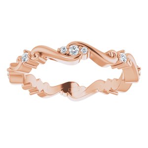 14K Rose 1/6 CTW Natural Diamond Eternity Band Size 6.5 - BN & CO JEWELRY