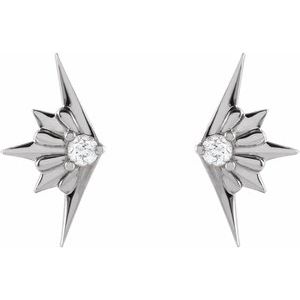 Sterling Silver .03 CTW Natural Diamond Starburst Earrings - BN & CO JEWELRY