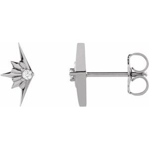 Sterling Silver .03 CTW Natural Diamond Starburst Earrings - BN & CO JEWELRY