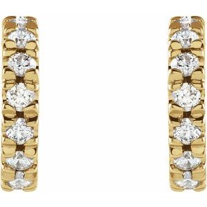 14K Yellow 10 mm 1/3 CTW Lab-Grown Diamond French-Set Huggie Earrings - BN & CO JEWELRY
