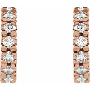 14K Rose 10 mm 1/3 CTW Lab-Grown Diamond French-Set Huggie Earrings - BN & CO JEWELRY