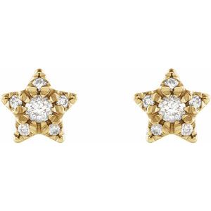 14K Yellow 1/10 CTW Natural Diamond Star Earrings - BN & CO JEWELRY
