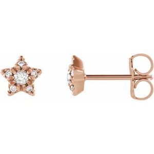 14K Rose 1/10 CTW Natural Diamond Star Earrings - BN & CO JEWELRY
