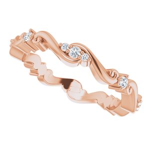 14K Rose 1/6 CTW Natural Diamond Eternity Band Size 6.5 - BN & CO JEWELRY