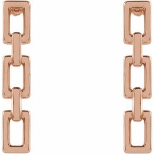14K Rose Chain Link Earrings - BN & CO JEWELRY
