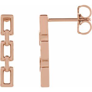 14K Rose Chain Link Earrings - BN & CO JEWELRY