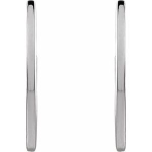 14K White 20 mm Geometric Hoop Earrings - BN & CO JEWELRY