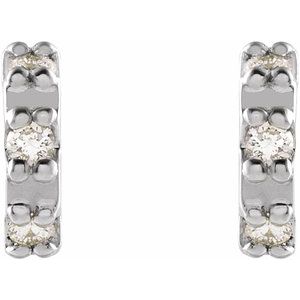 Sterling Silver .04 CTW Natural Diamond Half Circle Earrings - BN & CO JEWELRY