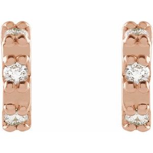 14K Rose .04 CTW Natural Diamond Half Circle Earrings - BN & CO JEWELRY