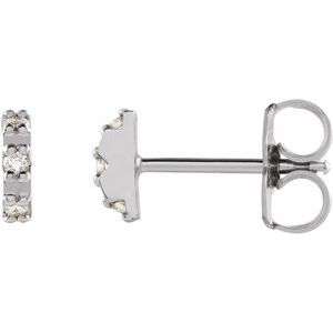 Sterling Silver .04 CTW Natural Diamond Half Circle Earrings - BN & CO JEWELRY