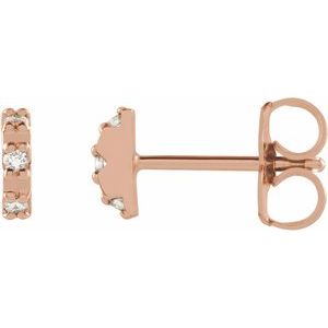 14K Rose .04 CTW Natural Diamond Half Circle Earrings - BN & CO JEWELRY
