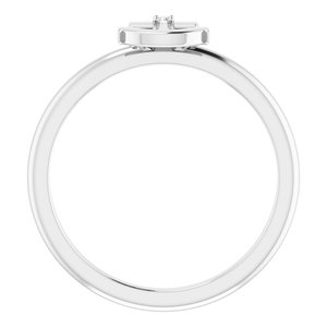 14K White .01 CT Natural Diamond Cross Anchor Ring - BN & CO JEWELRY