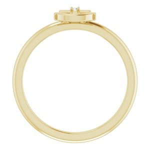 14K Yellow .01 CT Natural Diamond Cross Anchor Ring - BN & CO JEWELRY