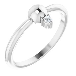 14K White .03 CT Diamond Stackable Bead Ring - BN & CO JEWELRY