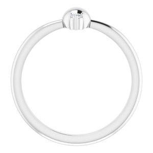 14K White .03 CT Diamond Stackable Bead Ring - BN & CO JEWELRY