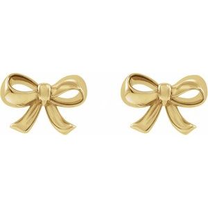 14K Yellow Bow Earrings - BN & CO JEWELRY