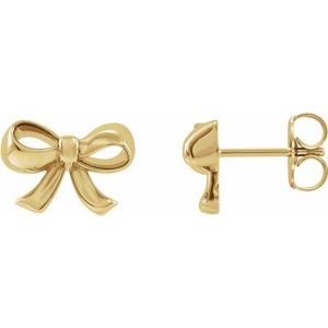 14K Yellow Bow Earrings - BN & CO JEWELRY