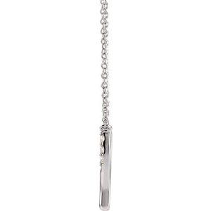 14K White .08 CTW Natural Diamond Petite Wishbone 18" Necklace - BN & CO JEWELRY