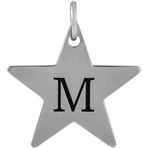Sterling Silver 18x18 mm Engravable Star Pendant - BN & CO JEWELRY