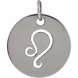 Sterling Silver 16.5 mm Leo Zodiac Disc Pendant - BN & CO JEWELRY