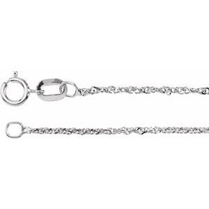 14K White 1 mm Singapore 16" Chain - BN & CO JEWELRY