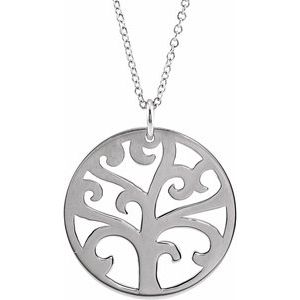 Sterling Silver 20 mm Tree 16-18" Necklace - BN & CO JEWELRY