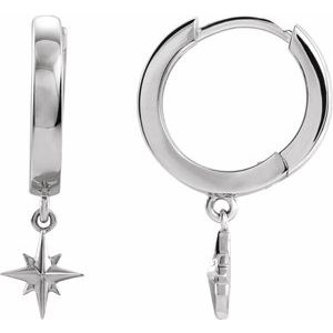 Sterling Silver Star Hoop Earrings - BN & CO JEWELRY