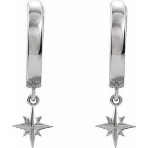 Sterling Silver Star Hoop Earrings - BN & CO JEWELRY