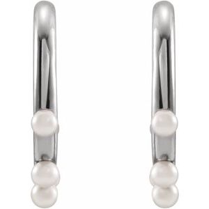 Sterling Silver Cultured Seed Pearl Hoop Earrings - BN & CO JEWELRY