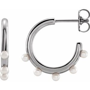 Sterling Silver Cultured Seed Pearl Hoop Earrings - BN & CO JEWELRY