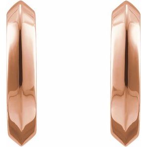 14K Rose 10 mm Knife-Edge Huggie Earrings - BN & CO JEWELRY