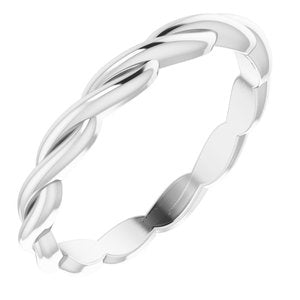 Sterling Silver Woven-Design Band Size 7 - BN & CO JEWELRY