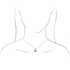 Sterling Silver 1/2 CTW Natural Diamond Lock 16-18" Necklace - BN & CO JEWELRY